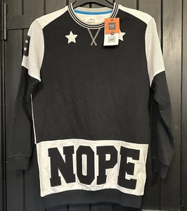 M&S LIL LONDUNN Black/White Long Sleeve NOPE/YEP 'Sports' Sweatshirt/Top 13/14yr - Picture 1 of 8