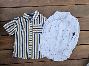 Kenneth Cole Kids Size 6 Short Sleeve Button Up & Wonder Nation Long Sleeve - Picture 1 of 5