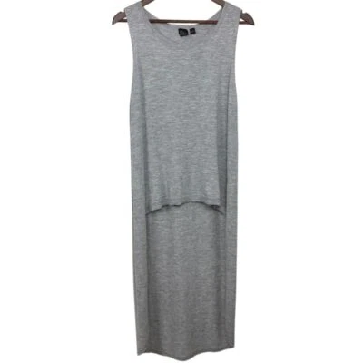 Suéter EILEEN FISHER Gris Cachemira Niveles Asimétrico Sin Mangas Largo Grande Foto 1 de 4