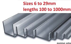 ALUMINIUM CHANNEL U  PROFILE 6mm 10mm 13mm 16mm 19mm 22mm 25mm 29mm select size