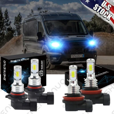 FOR Ford Transit-150/250/350/350 HD 2015-2019 4X Combo LED Headlight Bulbs 8000k - Image 1 of 4