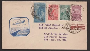 CUBIERTA GRAF ZEPPELIN -- RIO DE JANEIRO A EE. UU. -- SELLO AZUL -- 19 10 1933 - Imagen 1 de 3