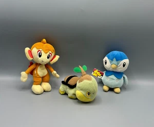 Pokemon Plush Lot Chimchar Piplup Turtwig Stuffed Nintendo Jakks Pacific 2007 - Picture 1 of 7
