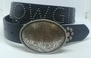 Nocona Youth Black Studded Rhinestone Cowgirl Belt Style- N4410601 28 - Picture 1 of 4