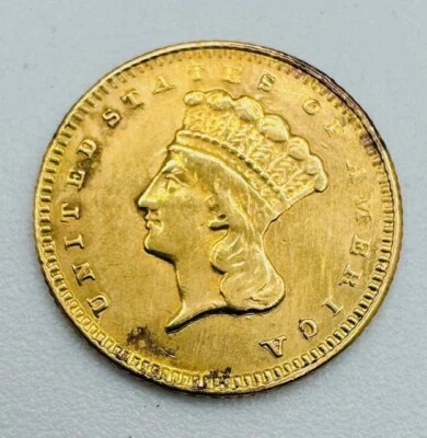 Un dólar de oro princesa india tipo 3 de 1857 Foto 1 de 2