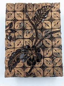 Vintage Floral Copper Indonesian Tjap Batik Textile Stamp Asian Crafts Handmade - Picture 1 of 14