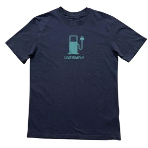 Patagonia T-Shirt Mens Size M Short Sleeve Crewneck Regular Fit Live Simply Blue - Picture 1 of 4