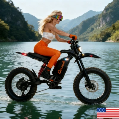 Bicicleta Eléctrica Dirt Bike 6000W 60V 32AH Moto Eléctrica 45MPH 20*4.0 E-MoutainBike Foto 1 de 4