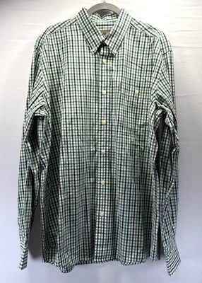 Camisa Beretta Para Hombre Abotonada Talla XL Azul Verde Blanco Cuadros Manga Larga Algodón Foto 1 de 4