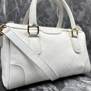 GUCCI GG 2way shoulder bag Boston leather white - Picture 1 of 10