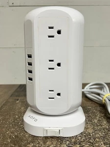 AOFO Tower Power Strip Surge Protector W/12 Outlets & 4 USB Plugs - Picture 1 of 8