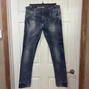 Abercrombie & Fitch Jeans Mens 36 x 35 Super Stretch Stonewash Straight Leg - Picture 1 of 16