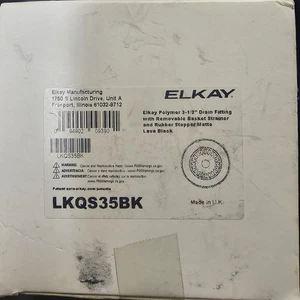 Elkay LKQS35BK Polymer Ablaufgarnitur für 3-1/2 Zoll Waschbecken Ablauföffnung schwarz - Bild 1 von 3
