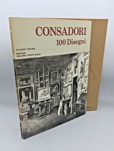 "CONSADORI 100 Disegni" Toscani, Ponte Rosso 1981 - AUTOGRAFO e INTERVENTO - Picture 1 of 5