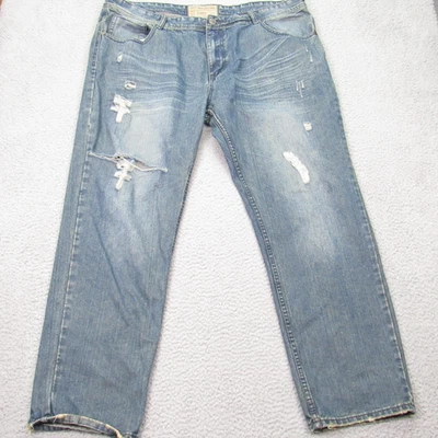 Pantalones de mezclilla azules de algodón desgastados para hombre Jordan Craig 44 x 32 ropa de calle Foto 1 de 4