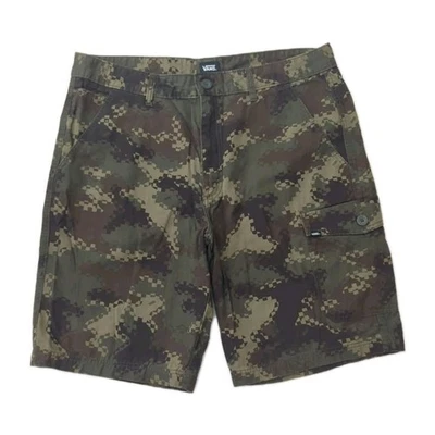 Pantalones Cortos de Carga Vans Modernos Camuflados Para Hombre 38 Verde Marrón 11" Ins Longitud Media Elastizados Foto 1 de 4