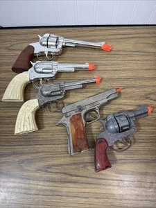Lot of 5 Vintage Antique Cap Guns Hubley Super Cowboy & More - Picture 1 of 19
