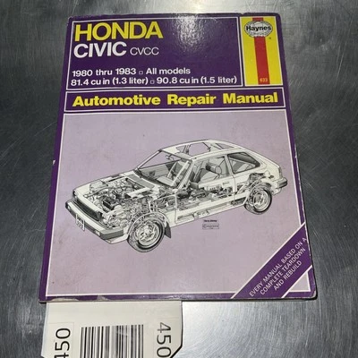 Manual de taller del propietario Haynes - Honda Civic CVCC 1980-1983 todos los modelos #633 Foto 1 de 4