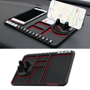 4-in-1 Phone Universal Mat Car Non-Slip Pad Plate Holder PVC New License▽ - Picture 1 of 15