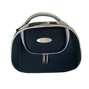 HUFFI Astuccio cosmetico trucco rigido da viaggio con scomparti cinturino tasche - Foto 1 di 9
