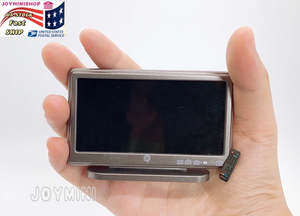 TV en miniatura 1/12 y control remoto plano LCD sala de estar casa de muñecas muebles juguete Foto 1 de 4