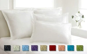 2pc Pillow Shams White 1000TC 100% Egyptian Cotton FREE SHIP - Picture 1 of 8