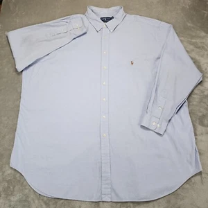 Ralph Lauren Shirt Mens 20 37/38 Tall 4XLT Blue Oxford Long Sleeve Button Down - Picture 1 of 10