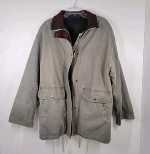 VTG Utex Reversible Gray Green Canvas Aztec Western Flannel Lined Jacket Men Med - Picture 1 of 7