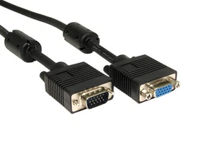 SVGA CABLE VGA CABLE MALE TO FEMALE 15MTR MONITOR LEAD PREMIUM QUALITY - Picture 1 of 2