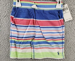 Polo Ralph Lauren Striped Mesh Shorts Boys' 5 Multi Pockets Elastic Waist PullOn - Picture 1 of 13