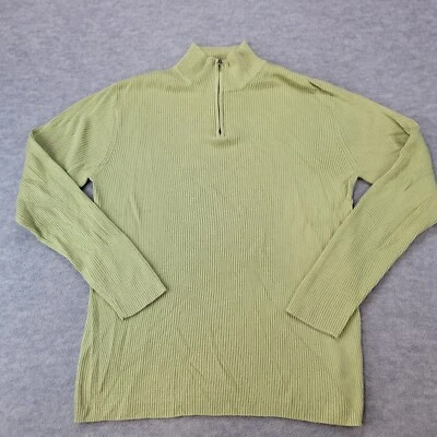 Suéter Perry Ellis Principles 1/4 Cremallera Pullover Acanalado Verde Lt Para Hombres Talla M Nuevo con Etiquetas Foto 1 de 4