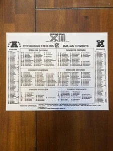 Super Bowl XIII FLIP CARD - Pittsburgh Steelers Vs Dallas Cowboys - NFL 1978 - Bild 1 von 9
