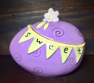 Blue Sky Clayworks H. Goldminc lila Osterei Keramik bedeckt Schale 2018 süß - Bild 1 von 10