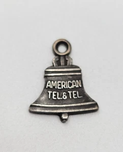 Selten Vintage 1920er 5/8" American Telephone & Telegraph Sterlingsilber Charm AT&T - Bild 1 von 5