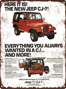 1985 Jeep CJ-7 Allrad Blechschild 9x12" A956 - Bild 1 von 1
