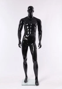 glanz abstrakt Mannequin Schaufensterpuppe männlich Schick modern XM11-H schwarz - Bild 1 von 8