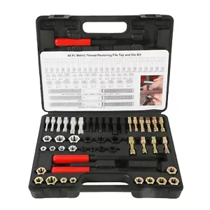 Thread Restorer Tool Kit UNC UNF & Metric Thread Repair Kit Tap & Die 49 Pcs - Picture 1 of 5