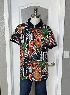 Camisa Au Noir Para Hombre Talla 8/4XL Manga Corta Rara Escritura China 3 Botones Foto 1 de 4