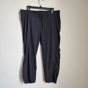 Athelta Jogger Pant Draw String Waist Black Size 14 Cropped Lightweight Athletic