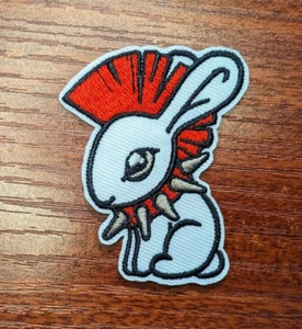 Parche Punk Mohawk Bunny Animales Góticos Lindo Bordado Hierro En 2.5x1.75" - Imagen 1 de 3
