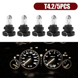 5Pcs T4.2 12V Led Bulb Car Interior Wedge Lamp Dashboard Warming Indicator Light - Picture 1 of 11