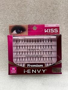 I ENVY BY KISS LUXE BLACK FLARE LONG 70 INDIVIDUAL LASHES #KPE03B