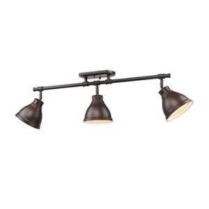 Golden Lighting Duncan Semi-Flush Track Light Rubbed Bronze- 3602-3SFRBZ-RBZ - Picture 1 of 1