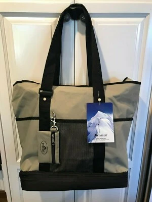 NEW WITH TAG EVEREST TOTE DUFFEL BAG 2 TONE BLACK & TAN  - Image 1 of 4