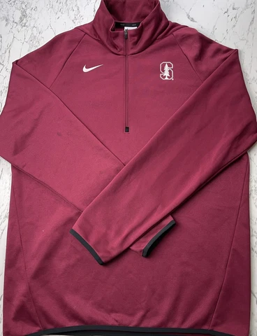 Nike Stanford Cardinal Dri-Fit 1/4 Zip Pullover Sweater Mens Large Team Issued Cover