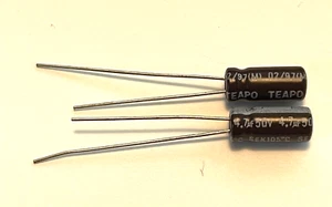 25pcs TEAPO 4.7uF 50V Aluminum Electrolytic Cap +105C 2.5mm LS Tested USA SHIP - Picture 1 of 2