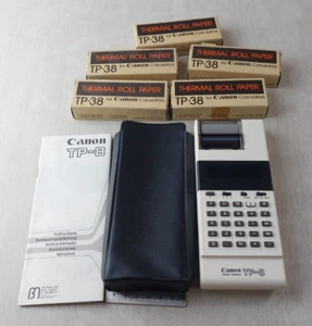 Ancienne calculatrice à bobine / Pocket Printer, Canon TP-8 + bobines, vintage - Photo 1/9