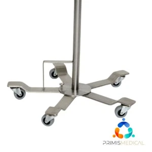 Midcentral Medical MCM-290 Stainless Steel Foot Controlled IV Pole 4 Hook Top - Picture 1 of 3