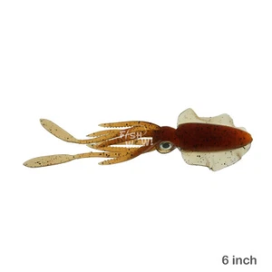 Fish WOW!® Root Beer 6" Fishing Chase Squid Skirt Real-like Octopus lure 3D eye - Picture 1 of 11