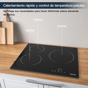 IsEasy Placa de vitrocerámica 59 cm autárquica Incorporado 3 zonas de cocción # - Imagen 1 de 9